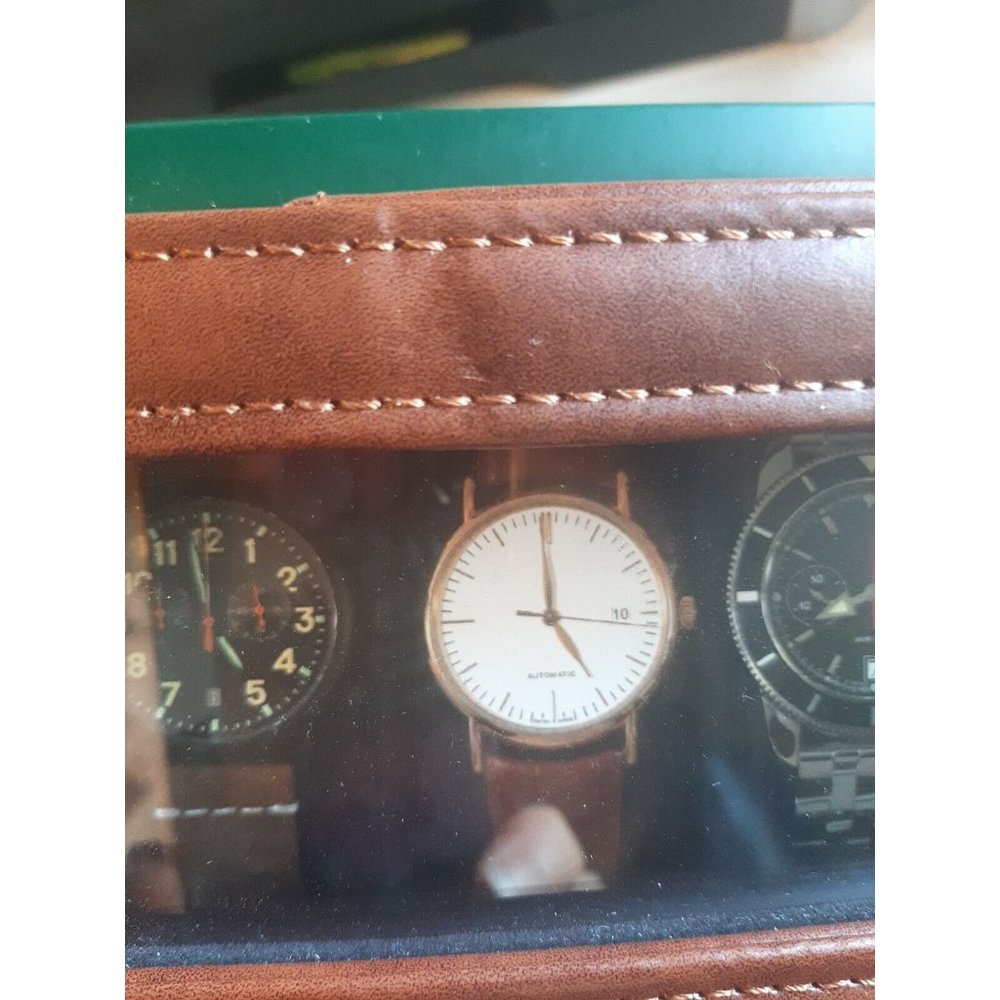6 Piece Watch Case Woodburry Brown New in Box - Picture 14 of 14
